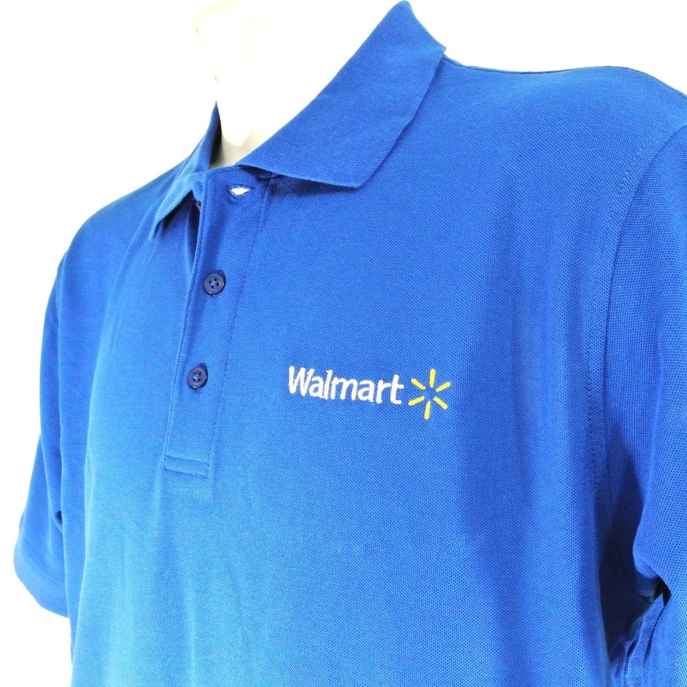 WALMART Associate Employee Uniform Polo Shirt Blue NEW Size XL